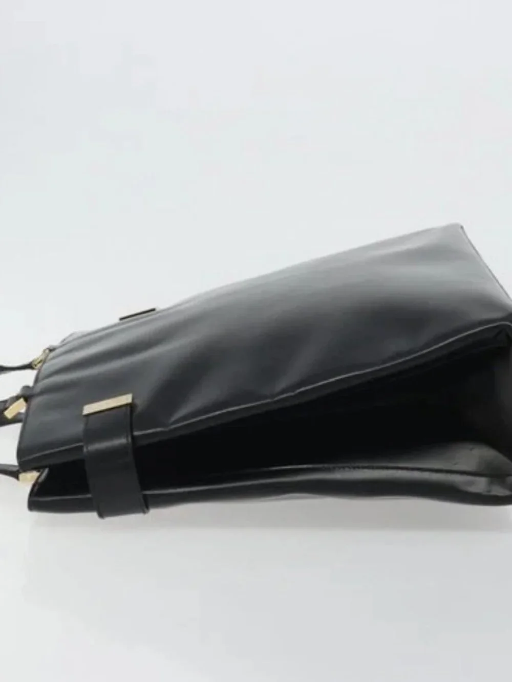 GUCCI Tote Bag Leather Black Gold 002 2046 0332 Auth 186559